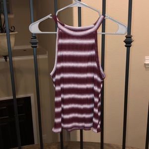 Red and white crop top